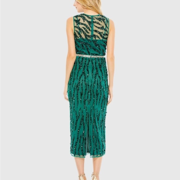 Mac Duggal 93765 NWT Embellished Sleeveless Illusion High Neck Dress - Picture 3 of 6